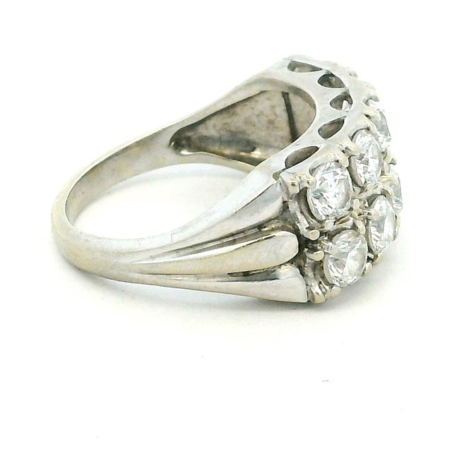 1950s Mid-Century 2.0 Carat Diamond Double Row Band Ring in 14K White Gold For Sale - Image 5 of 13