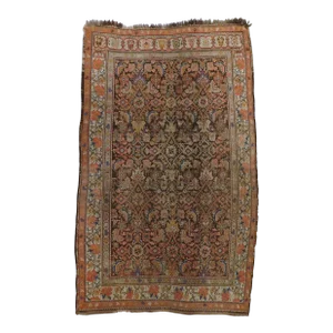 Early 20th Century Antique Hand Knotted Caucasian Wool Rug 4'7"x 7'5"
