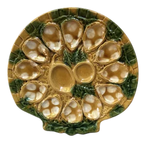 C.1950 Majolica Oyster Platter Aetgina Vallauris
