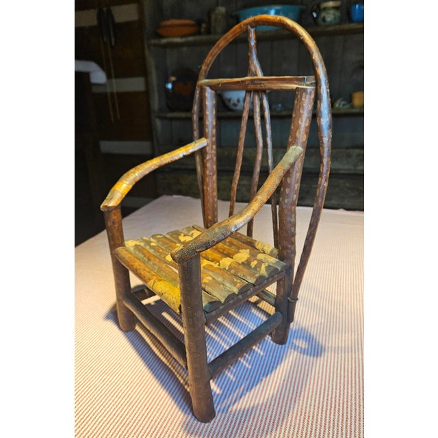 American Rare North Carolina 1937 Miniature Folk Art Chair For Sale - Image 3 of 14