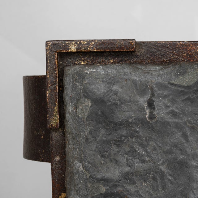 1940s French Metal Coffee Table With Stone Top For Sale - Image 14 of 18