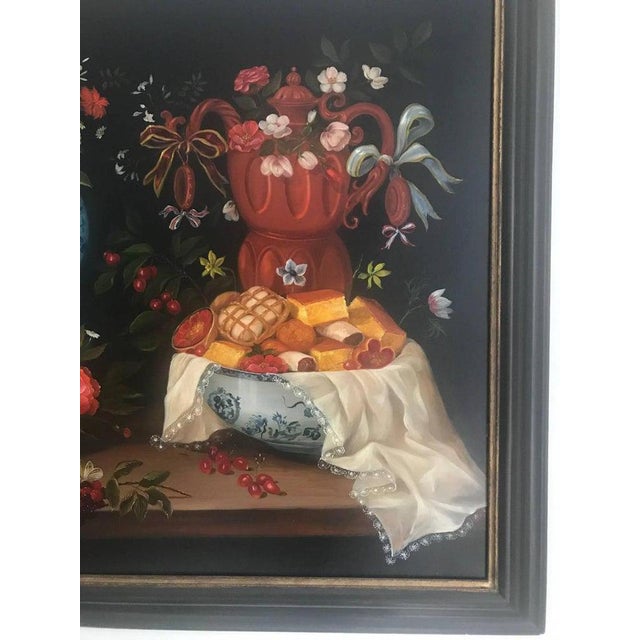 Italian school late 20th century still life of fruit, flowers, a basket and chinese vase. In the earliest years of the...