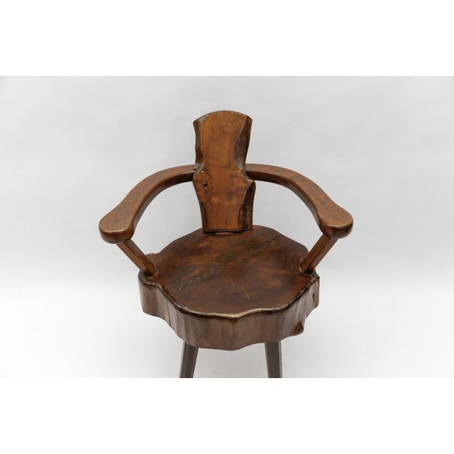 Mid-Century Modern French Wooden Armchair attributed to Pierre Chapo, 1960s For Sale - Image 11 of 14