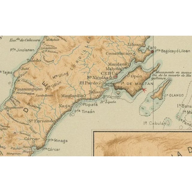 Map of the Island of Cebu, 1899 For Sale - Image 6 of 9