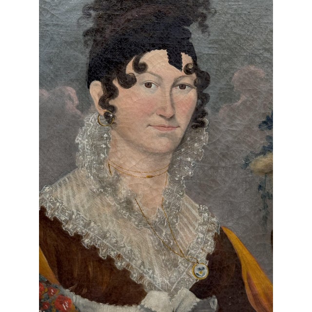 Portraits, 1820, Oil on Canvases, Framed, Set of 2 For Sale - Image 10 of 17