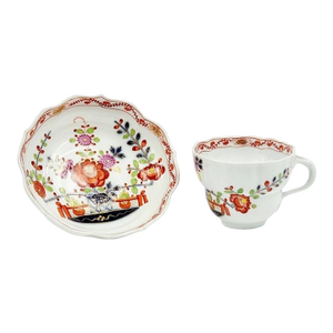 Meissen Porcelain Imari/Tischchenmuster Pattern Cup & Saucer, 19th Century