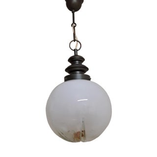 Vintage Tinted Spherical Glass Shade Ceiling Lamp, 1970s For Sale