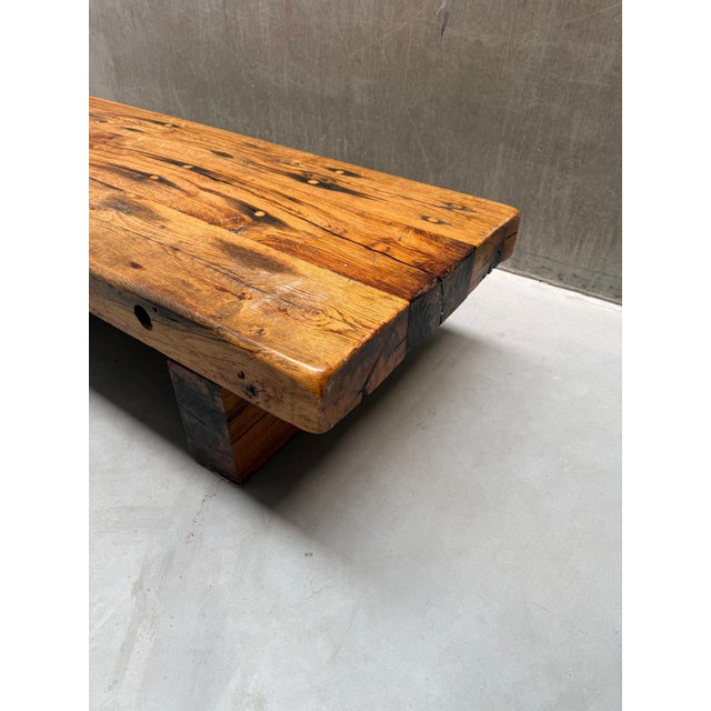Brutalist Wabi-Sabi Oak Coffee Table For Sale - Image 4 of 9