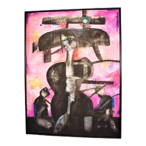 Original Norman Laliberte Abstract Oil Painting Titled “Motherhood” 1986