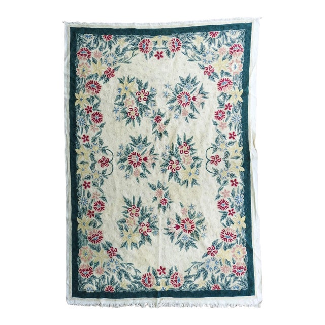 Mid 20th Century Kashmir Chain Stitch Tapestry For Sale