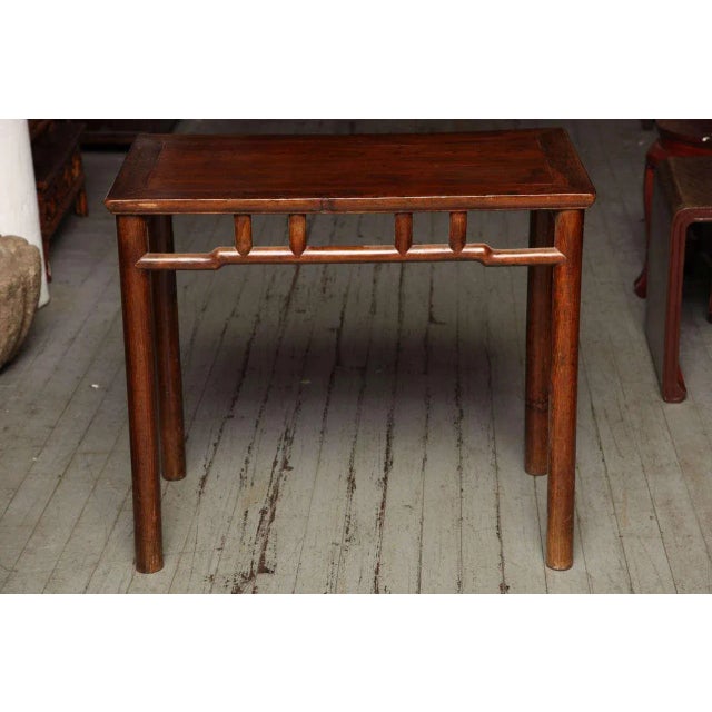 Chinese Qing Dynasty Elmwood Small Console Wine Table From China, 19th Century For Sale - Image 3 of 10