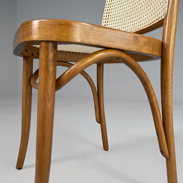 Italian Modern Beechwood and Vienna Straw Chairs, 1970s, Set of 6 For Sale - Image 16 of 18