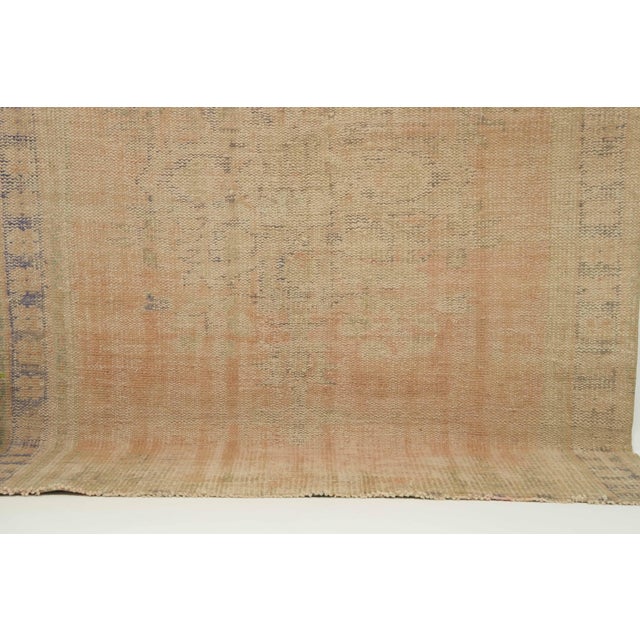 1970s Vintage Turkish Handmade Wool Cotton Pink Area Rug For Sale - Image 11 of 12