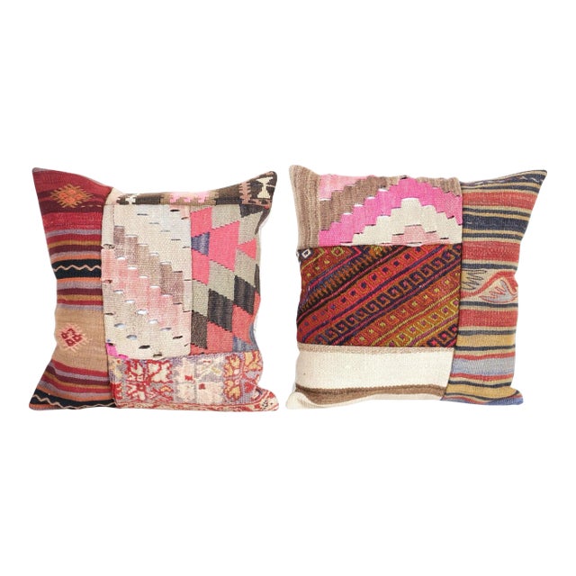 Turkish Kilim Cushion Cover - a Pair For Sale