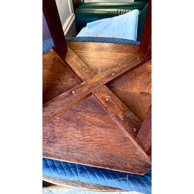 1910s L..& J. G. Stickley Clipped Corner Mission Oak Lamp Table - Attributed For Sale - Image 9 of 10
