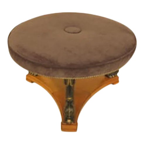 Round Neo Classical Serpent Leg Bench - Ottoman For Sale