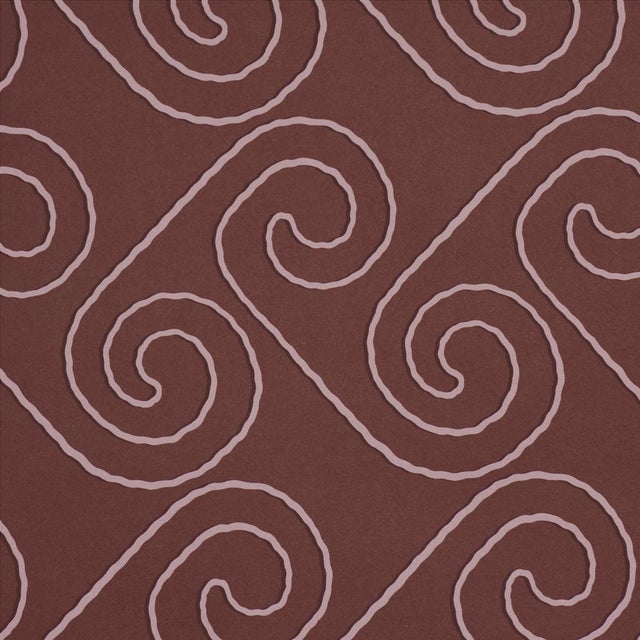 Traditional Sample - Schumacher Fortuna Wallcovering In Plum For Sale - Image 3 of 6