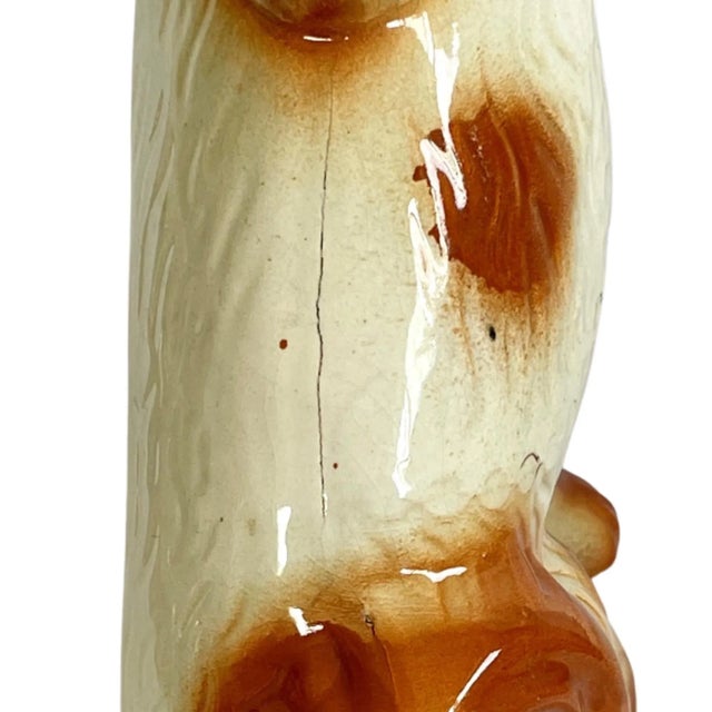 19th Century Staffordshire Caramel Mantle Dogs With Glass Eyes - a Pair For Sale - Image 4 of 13