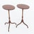 Pair of Georgian revival mahogany wine tables. Circa 1920 The tables feature oval tops with satinwood crossbanding. Will...
