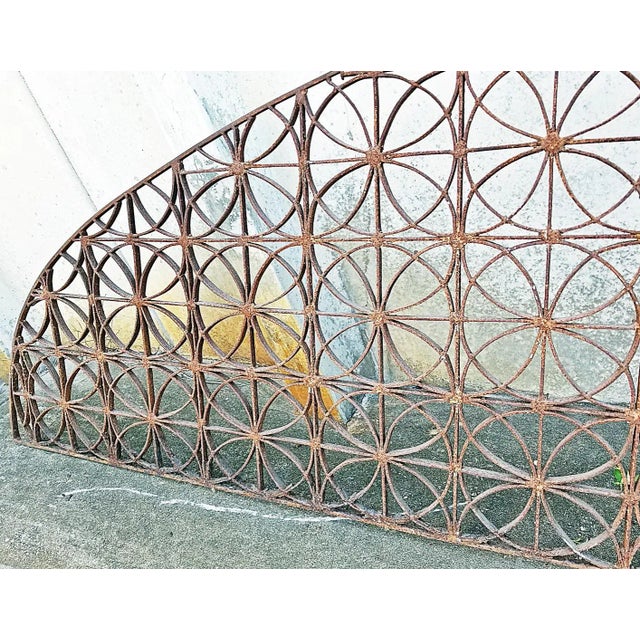 Traditional Wrought Iron Ornamental Demilune Grate For Sale - Image 3 of 5