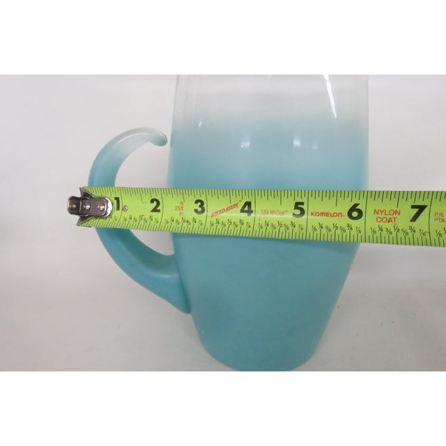 West Virginia Glass Company Turquoise Blendo Pitcher With Gold Accent 4911b For Sale - Image 9 of 17