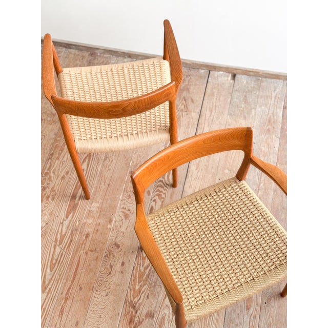 Set of Mid-Century Modern Danish Model 57 Chairs in Teak by Niels O. Møller for JL Mollers Møbelfabrik, 1950 For Sale - Image 10 of 17