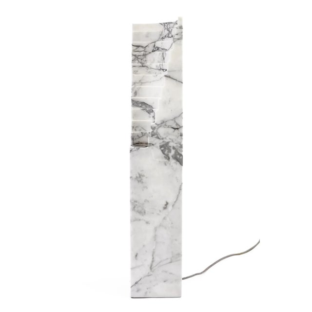 Contemporary Handmade Small Amphitheatre Lamp in Paonazzo Marble from Fiam For Sale - Image 3 of 5