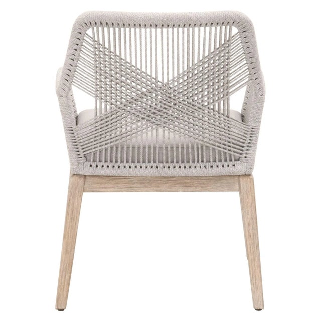 Loom Arm Chairs, Pumice & Grey Mahogany with Taupe & White Rope, Set of 2 For Sale - Image 9 of 10