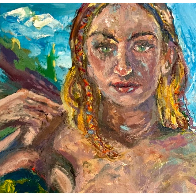 Contemporary “Top of the World”, Original Oil Paintings, Portrait of a Woman, by Van Ness For Sale - Image 3 of 9