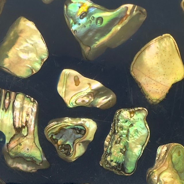 Mid-Century Resin & Abalone Trivet Curation - Group of 3 For Sale - Image 15 of 17