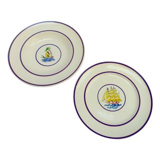 Vintage Ceramic Plates by Gio Ponti for Richard Ginori, 1940s, Set of 2 For Sale