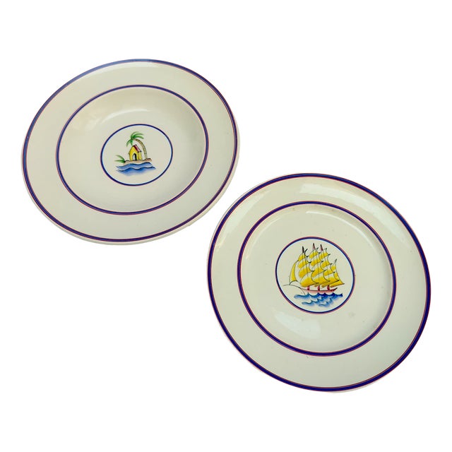 Vintage Ceramic Plates by Gio Ponti for Richard Ginori, 1940s, Set of 2 For Sale