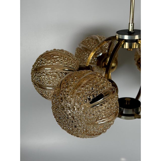 Sputnik Six-Light Chandelier in Glass from Kaiser-Leuchten, 1960s For Sale - Image 3 of 18