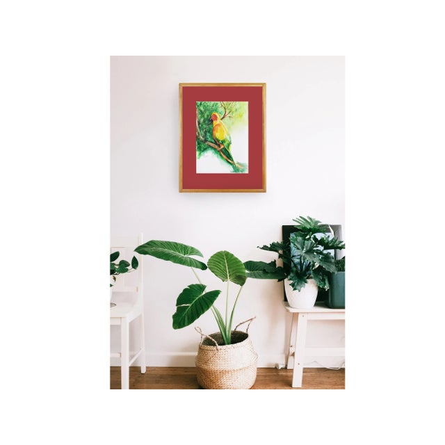 Late 20th Century Vintage Watercolor Tropical Parrot Painting by Ida Bradley For Sale - Image 5 of 6