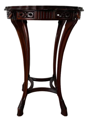 Vintage Regency Style Carved Mahogany Ram Head Accent Table