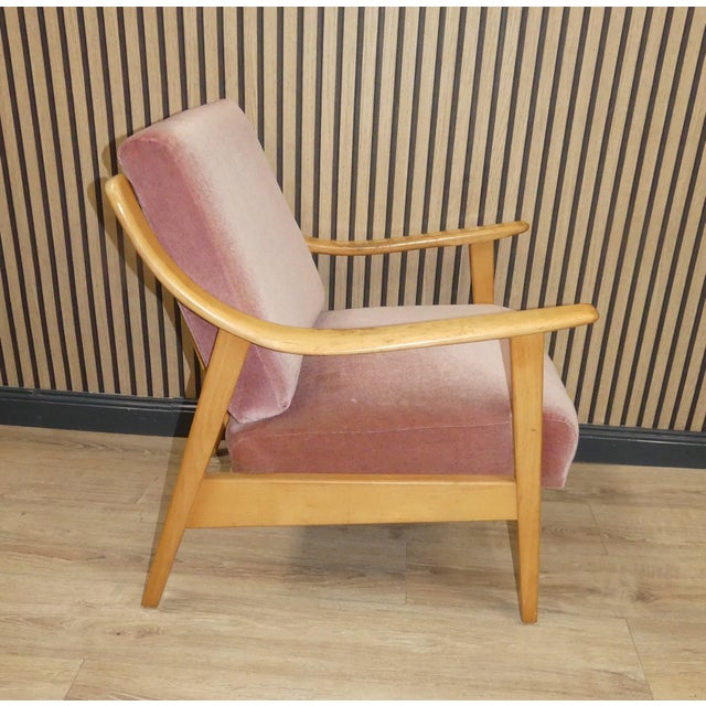 Wood Mid-Century Modernist Easy Armchair in Light Wood, 1950s-1960s For Sale - Image 7 of 13