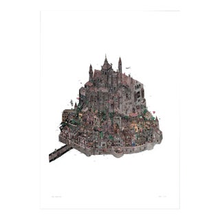Mont Saint Michel, Framed Watercolor Illustration by Guillaume Cornet, 2016 For Sale