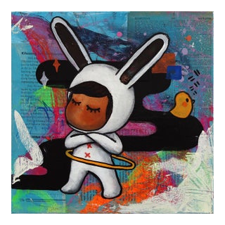 Hula With Attitude - Original Contemporary Figurative Mixed Media Painting by Melanie Tiongson For Sale