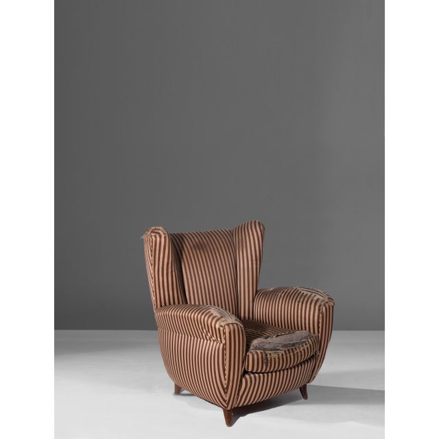 Armchairs in Original in Silk by Osvaldo Borsani, 1950s For Sale - Image 6 of 12