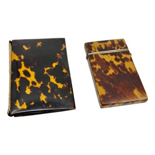 19th Century Pair of Victorian English Horn Card Carrying Cases For Sale