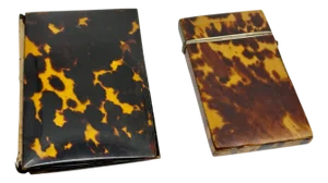 19th Century Pair of Victorian English Horn Card Carrying Cases