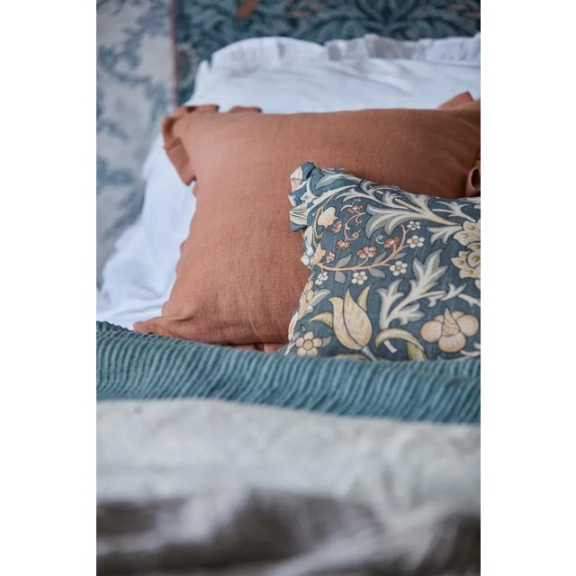 Morris & Co. Morris & Co Trent Fabric in Woad Blue - a Sample For Sale - Image 4 of 4