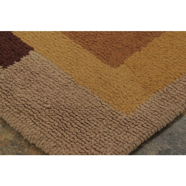 1920s Antique French Art Deco Runner With Bold Design in Brown Hues - Rug & Kilim For Sale - Image 5 of 7