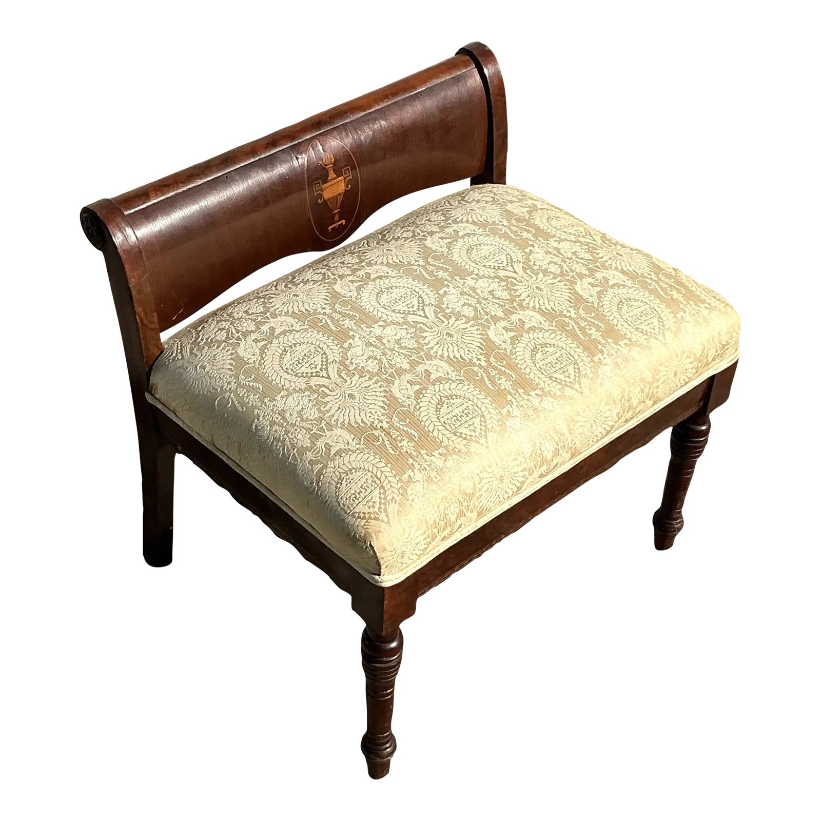 Vintage Regency Inlay Bench | Chairish