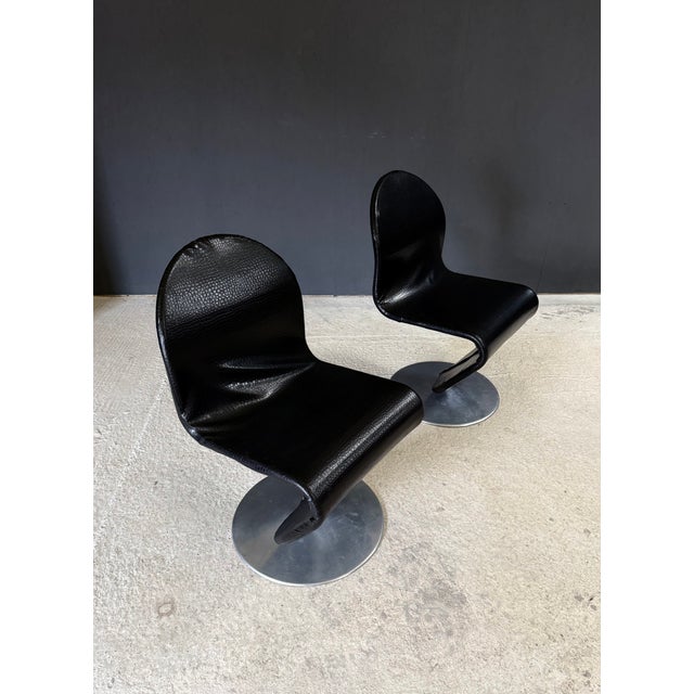 Metal Mid-Century Modern System 123 Dining Chairs by Verner Panton for Fritz Hansen, 1960s, Set of 2 For Sale - Image 7 of 18