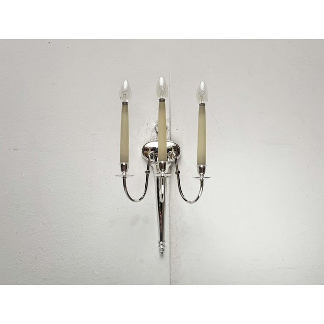 Beige Vintage Neo-Classical Hollywood Regency Italian Sconces, Set of 3 For Sale - Image 8 of 18