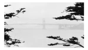 Golden Gate Bridge Lands End no.2 - Black and White Landscape Art Photography 2023