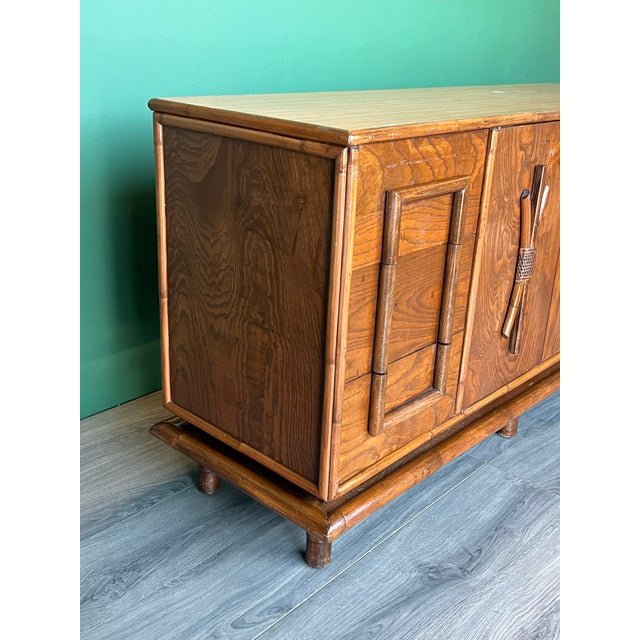 Mid-Century Modern 1970s Mid-Century Sideboard in the Style of Adrien Audoux and Frida Minet For Sale - Image 3 of 11