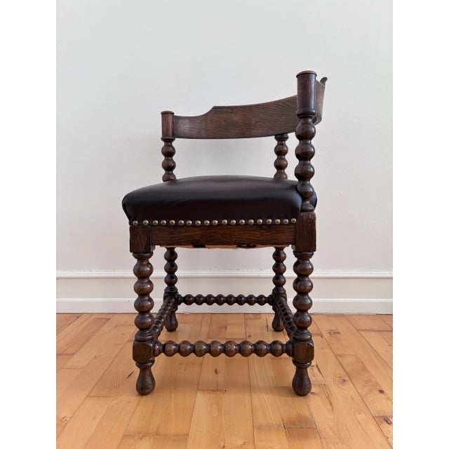 Traditional Antique Edwardian Bobbin Corner Chair, English 1900 For Sale - Image 3 of 14