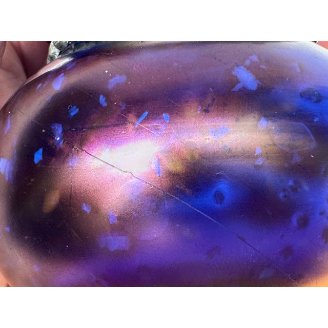 Amethyst Art Nouveau Bohemian Jugendstil Silver Inclusions Glass Vase For Sale - Image 8 of 9